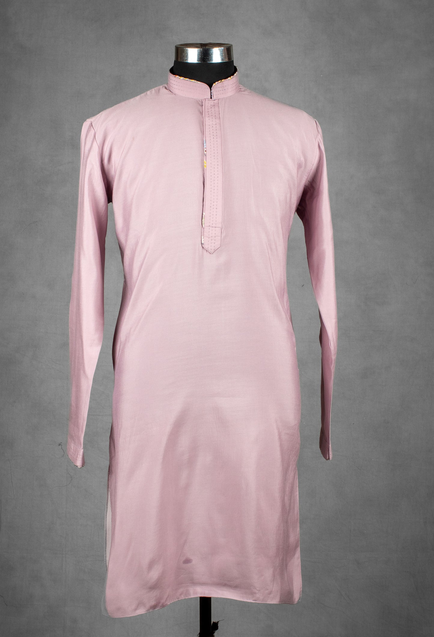 Mauve Floral Embroidered Nehru Jacket Set for Men