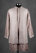 Dusty Mauve Embroidered Kurta with Jacket