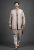 Dusty Mauve Embroidered Kurta with Jacket