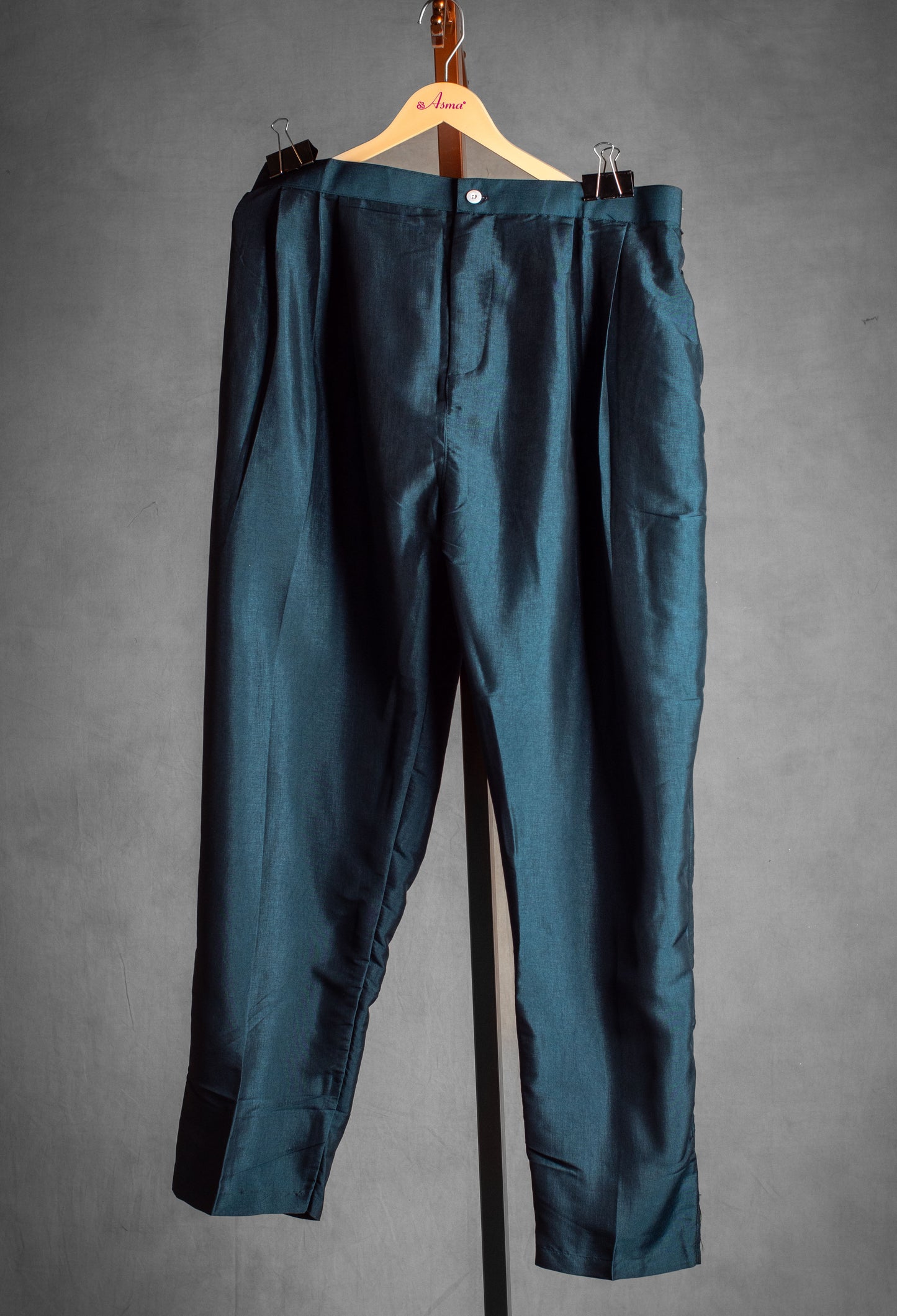 Teal Embroidered Nehru Jacket Set for Men