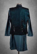 Teal Embroidered Nehru Jacket Set for Men