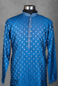 Royal Blue Mirror Work Kurta for Men