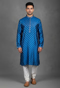 Royal Blue Mirror Work Kurta for Men