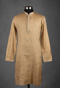 Golden Jacquard Self-Design Kurta for Men