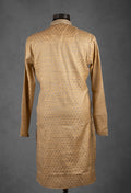 Golden Jacquard Self-Design Kurta for Men