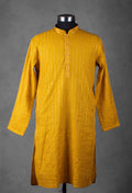 Mustard Yellow Sequin Kurta for Men