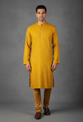 Mustard Yellow Sequin Kurta for Men