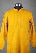 Mustard Yellow Sequin Kurta for Men