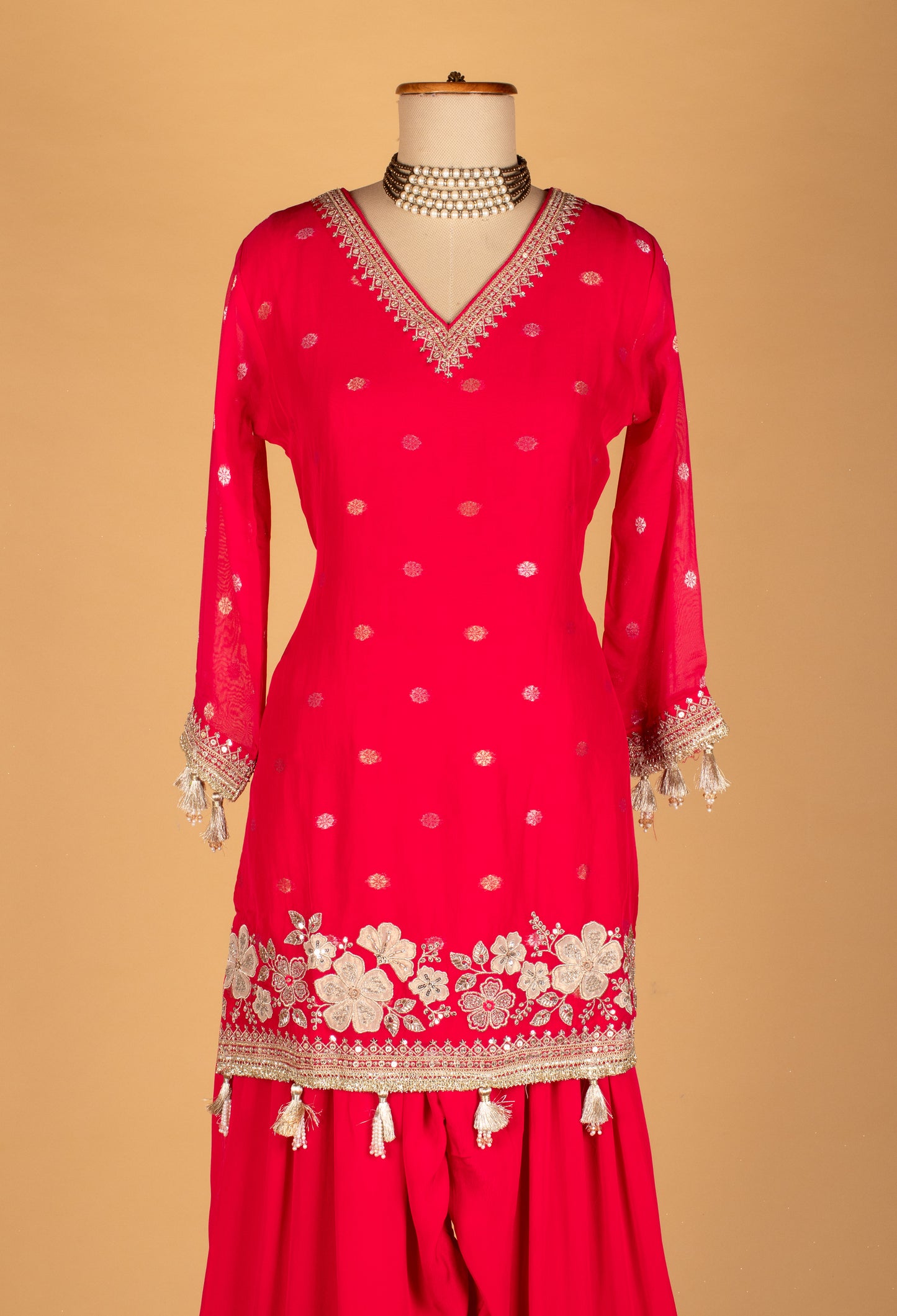 Straight Cut Pink Embroidered Kurta Set with Dupatta