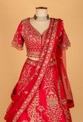 Heritage Red Bridal Lehenga with Temple & Architectural Zari Work