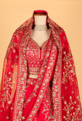 Heritage Red Bridal Lehenga with Temple & Architectural Zari Work