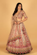 Ivory Multicolor Hand-Embroidered Croptop Lehenga with Scallop Border