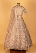Champagne Gold Heavy Sequin & Mirror Embroidered Crop-Top Lehenga Set
