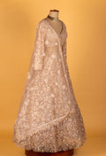 "  Champagne Gold Mirror-Embroidered Crop-Top Lehenga Set"