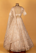 Ivory Heavy Sequin & Mirror Hand-Embroidered Bridal Crop-Top Lehenga Set