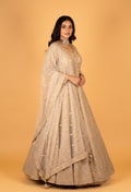 Luxury Golden Embellished Full Sleeve Bridal Anarkali – Heavy Sequence & Hand Embroidery Work