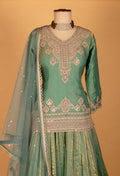 Mint Green Heavy Embroidered Anarkali with Net Dupatta