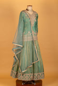 Mint Green Heavy Embroidered Anarkali with Net Dupatta