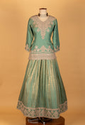 Mint Green Heavy Embroidered Anarkali with Net Dupatta