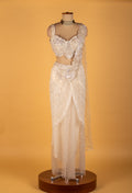 White Crystal-Embellished Drape Saree with Designer Bustier – Premium Bridal & Reception Ready-to-Wear Saree