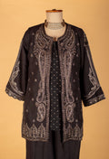 Black Embroidered Straight-Cut Set with Jacket – Premium Party Wear Ethnic Ensemble for Women