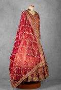 Red Heavy Zari & Sequence Embroidered Anarkali Set with Matching Dupatta