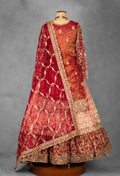 Red Heavy Zari & Sequence Embroidered Anarkali Set with Matching Dupatta
