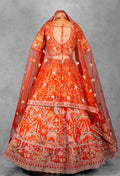 Bright Red Heavy Embroidered Bridal Lehenga Set with Zari & Resham Work | Designer Wedding Wear