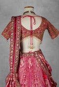 Deep Pink Heritage Zardosi Bridal Lehenga Set with Heavy Hand Embroidery
