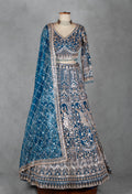 Royal Teal Blue Heavy Embroidered Bridal Lehenga Set with Designer Blouse & Net Dupatta | Premium Wedding Wear