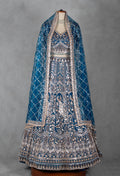 Royal Teal Blue Heavy Embroidered Bridal Lehenga Set with Designer Blouse & Net Dupatta | Premium Wedding Wear