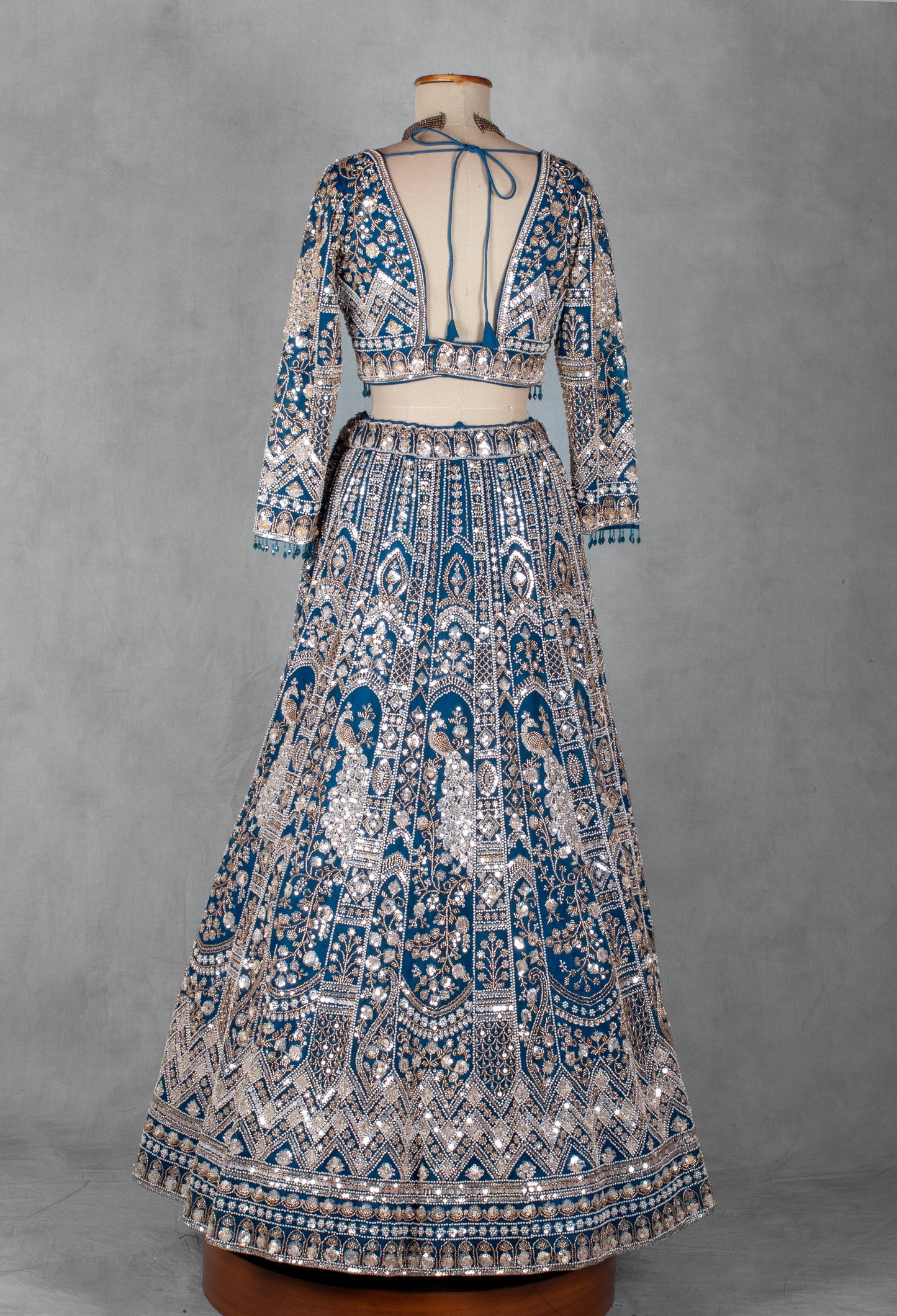 Royal Teal Blue Heavy Embroidered Bridal Lehenga Set with Designer Blouse & Net Dupatta | Premium Wedding Wear