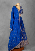 Royal Blue Heavy Embroidered Lehenga Set with Zari & Sequin Detailing