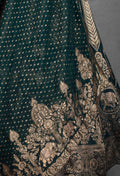 Emerald Green Heavy Embroidered Bridal Lehenga Set with Zari Work Blouse & Dupatta | Luxury Wedding Wear