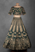 Emerald Green Heavy Embroidered Bridal Lehenga Set with Zari Work Blouse & Dupatta | Luxury Wedding Wear