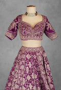Royal Purple Heavy Embroidered Bridal Lehenga Set with Designer Blouse & Dupatta | Luxury Wedding Wear