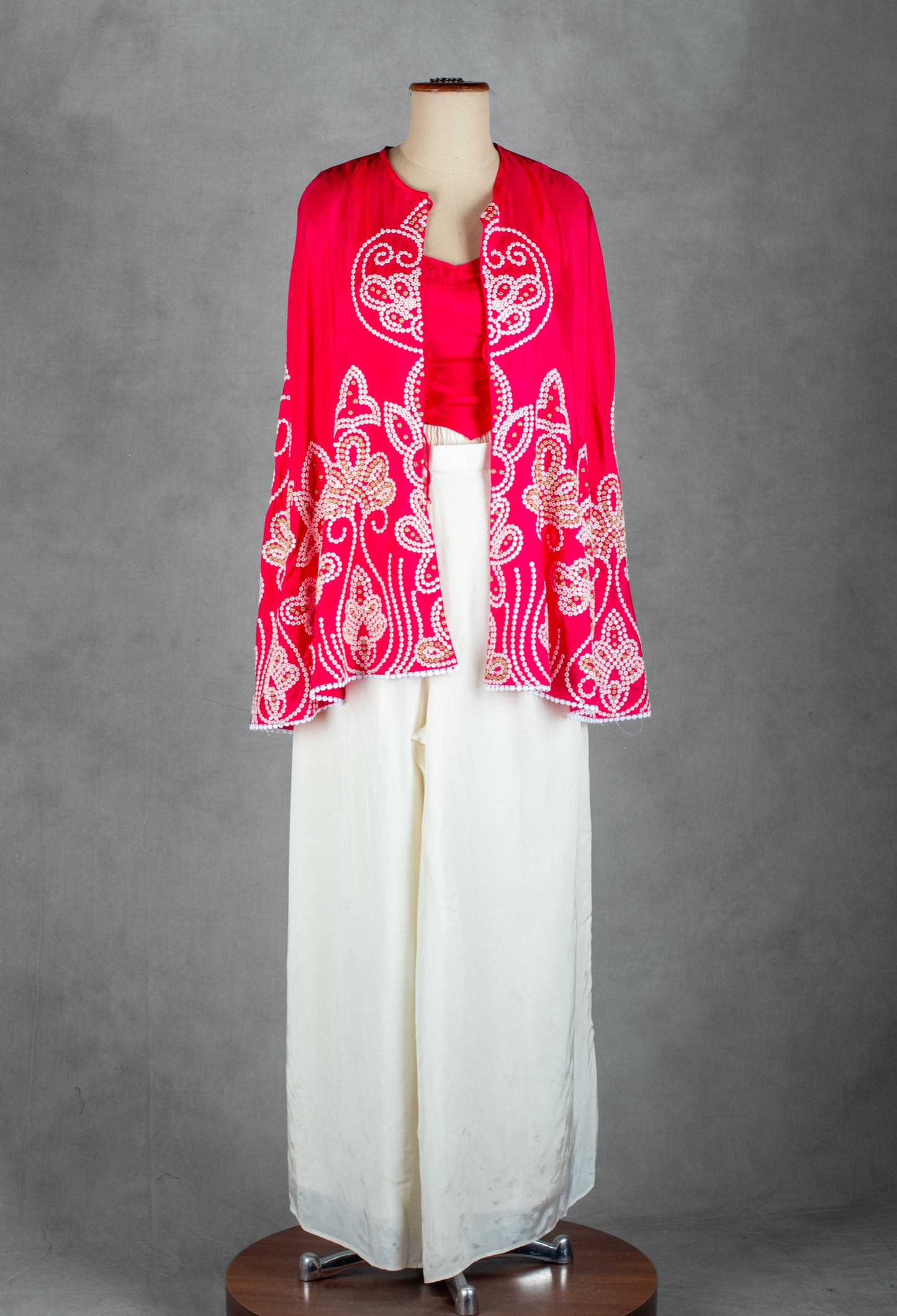 Pink Printed Kurti with White Palazzo – Lightweight Festive & Casual Wear Set