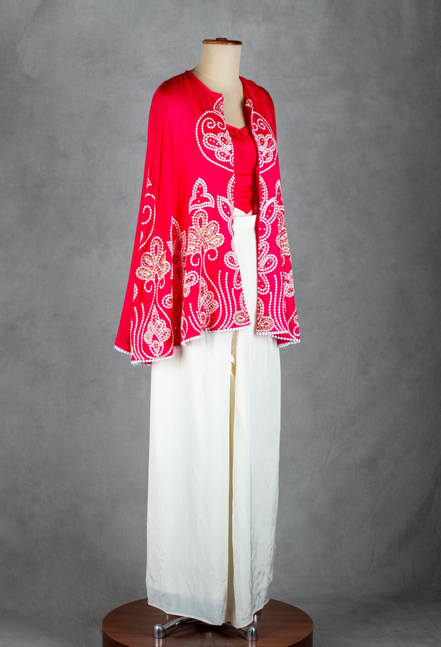 Pink Printed Kurti with White Palazzo – Lightweight Festive & Casual Wear Set