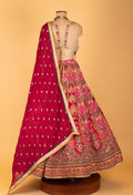 Multi-Color Heavy Embroidered Bridal Lehenga with Mirror & Zari Work and Contrasting Dupatta