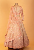 Blush Pink Heavy Sequin Embroidered Bridal Lehenga with Full-Sleeve Blouse & Dupatta