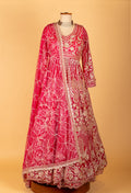 Bridal Red Heavy Zari Embroidered Anarkali Gown with Designer Dupatta