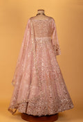 Blush Pink Heavy Embroidered Sequin Work Anarkali Gown with Dupatta