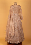 Champagne Gold Heavy Embroidered Sequin Anarkali Gown with Dupatta