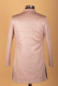 Blush Pink Mirror-Embroidered Indo-Western Sherwani for Men