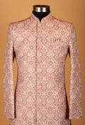 Pastel Peach Brocade Embroidered Sherwani for Men – Wedding & Engagement Wear