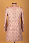 Pastel Peach Brocade Embroidered Sherwani for Men – Wedding & Engagement Wear