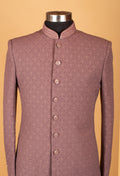 Dusty Rose Textured Embroidered Sherwani for Men – Wedding & Festive Wear