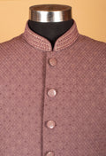 Dusty Rose Textured Embroidered Sherwani for Men – Wedding & Festive Wear
