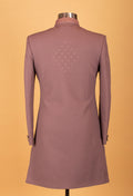 Dusty Rose Textured Embroidered Sherwani for Men – Wedding & Festive Wear