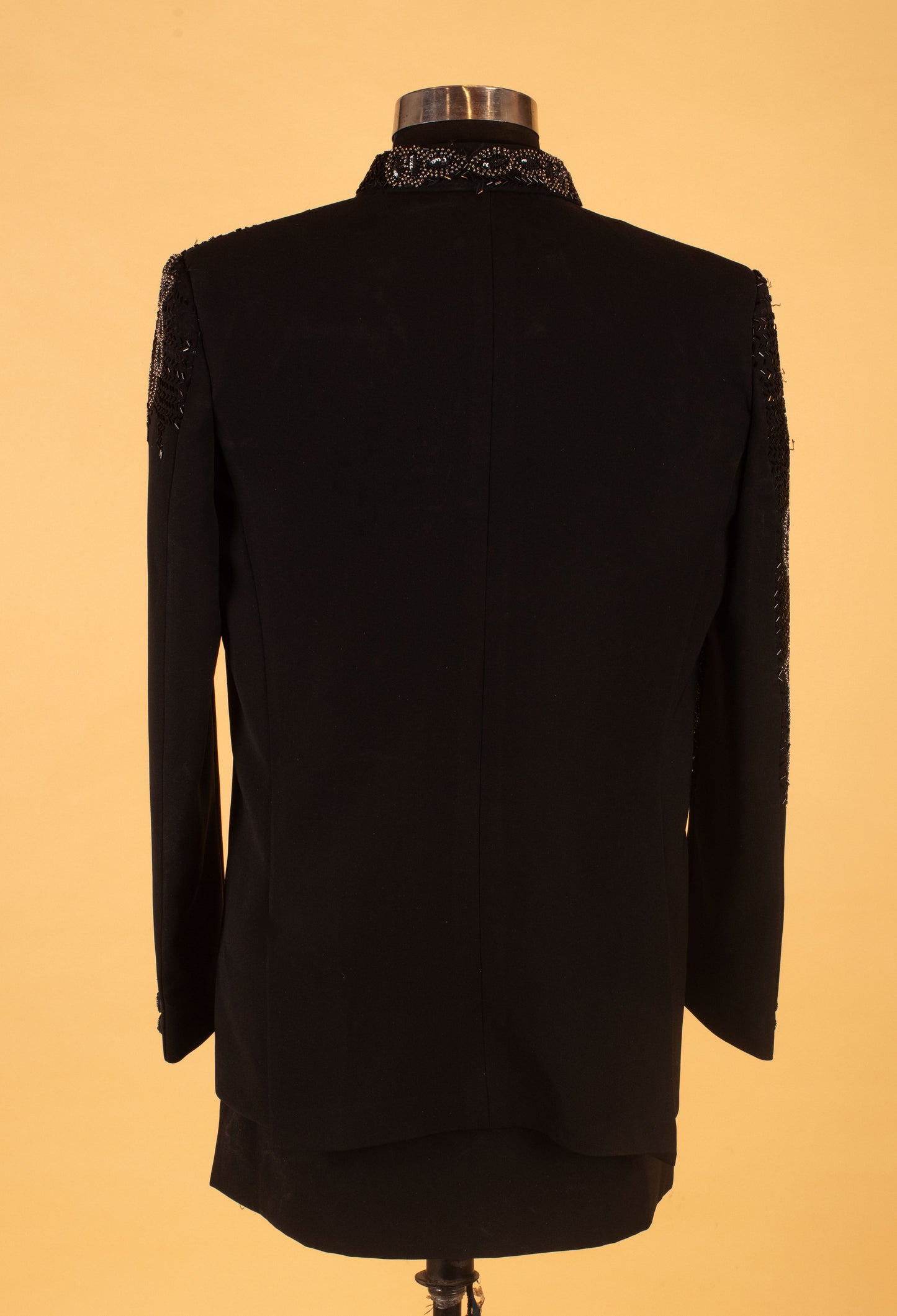 Men’s Black Designer Embroidered Bandhgala Sherwani Jacket | Partywear & Reception Outfit